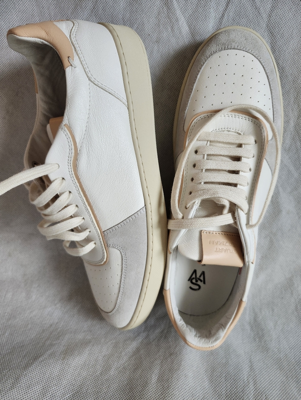 Stuart Weitzman Women's Derby Leather & Suede Low Top Sneakers Sz 10